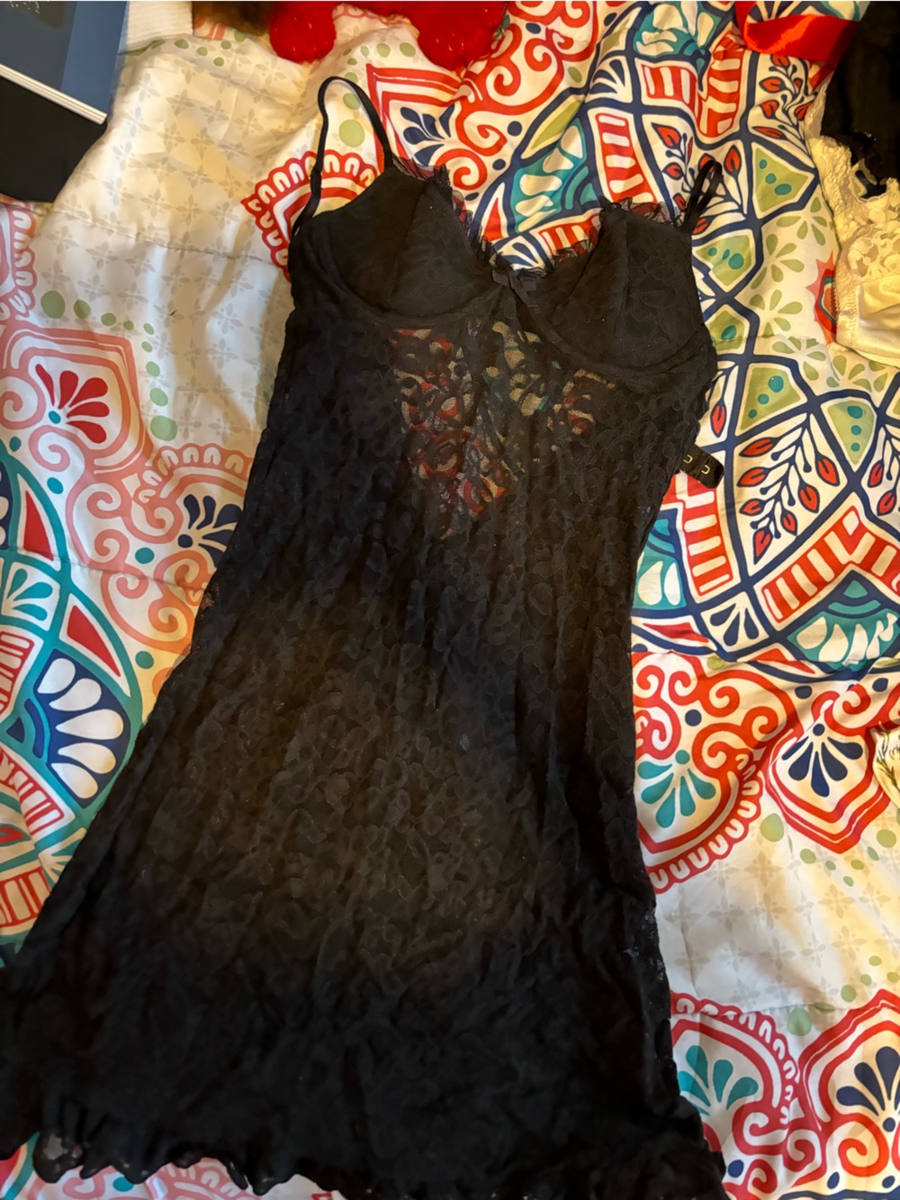 Victoria's Secret Black Lace Chemise